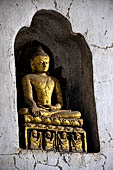 Ananda temple Bagan, Myanmar. Images of the life historical Buddha from birth to death of the circumambulatory corridors.